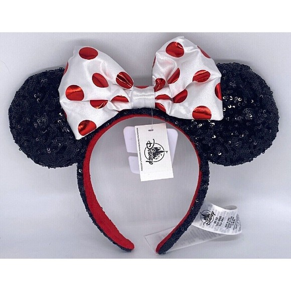 Disney Accessories - Disney Parks White Bow Red Polka Dot Minnie Mouse Ears Headband 2022 - NEW